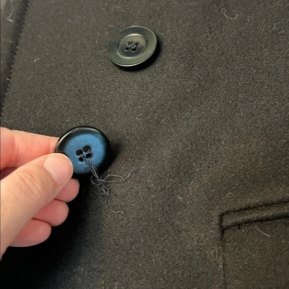 NILI LOTAN RED CUFF VIRGIN WOOL SHORT PEACOAT BLACK SIZE 6 - Picture 10 of 16